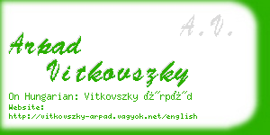arpad vitkovszky business card